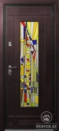 Декоративная витражная дверь-44
